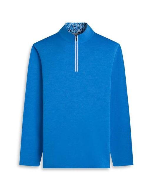 Bugatchi Blue Quarter Zip Pullover for men