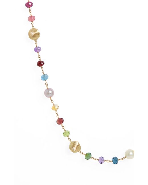 Marco Bicego White Africa Semiprecious Stone & Pearl Long Necklace