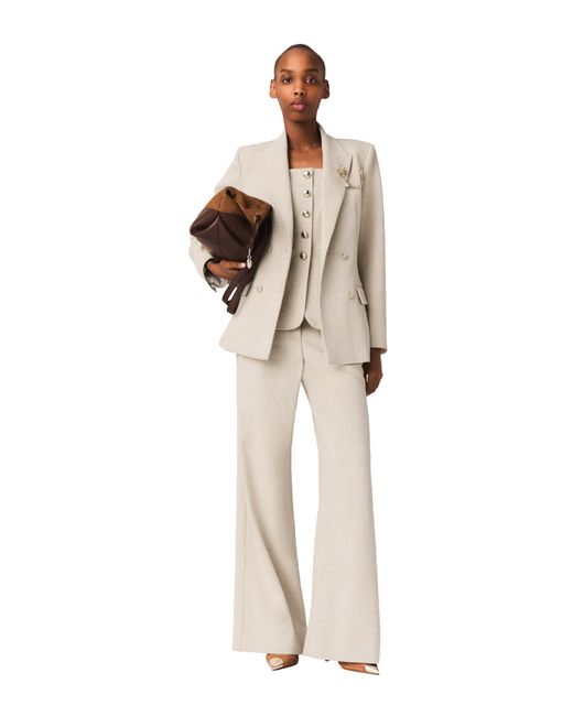 Maje Natural Suit Jacket With Brooch