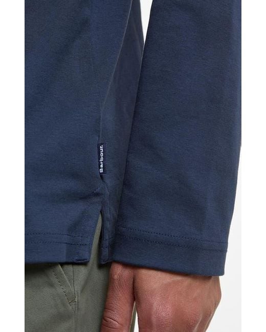 Barbour Blue Corpatch Long Sleeve Polo for men