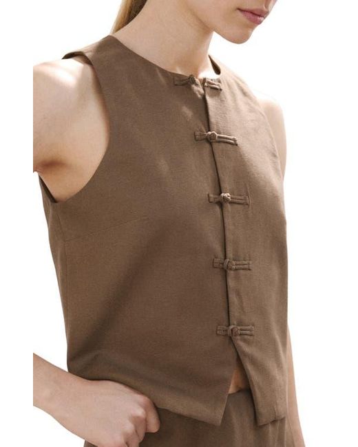 Mango Brown Toggle Closure Vest
