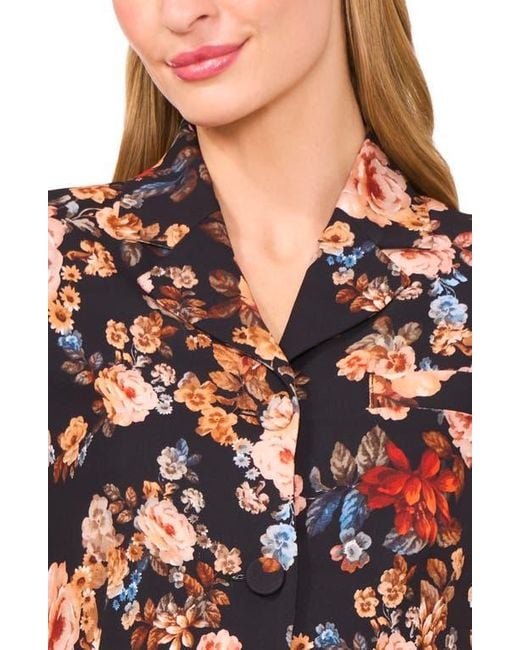 Ted Baker Multicolor Tailored Floral Short Sleeve Shirtdress