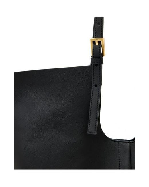 AllSaints Black Ara East West Leather Tote