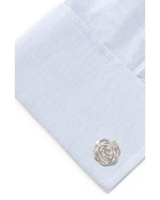 Cufflinks Inc. Metallic Sterling Rose Cuff Links for men