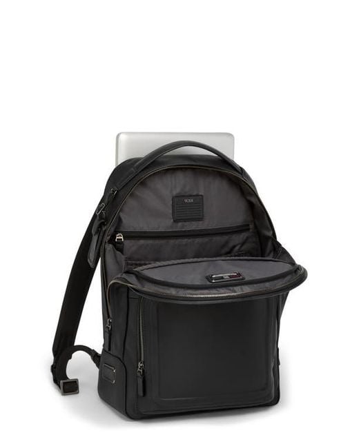 Tumi Gray Warren Leather Backpack for men