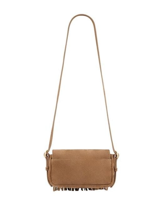 Sandro Natural Mini Mambo Suede Bag