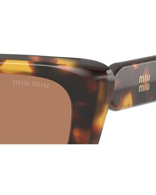 Miu Miu Brown 56Mm Rectangular Sunglasses