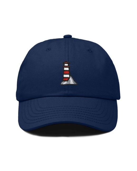 Alix Blue Lighthouse Embroidered Dad Hat