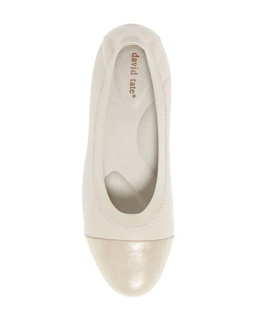 David Tate Natural Nicole Cap Toe Flat