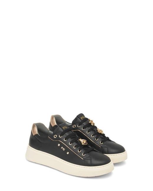 Nero Giardini Black Studded Platform Sneaker