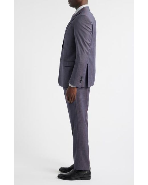 Emporio Armani Blue G-Line Slim Fit Microcheck Wool Suit for men