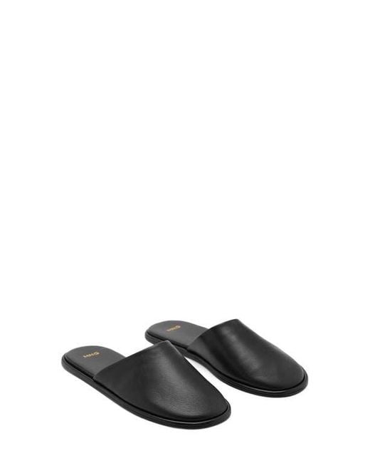 Mango Black Flat Mule