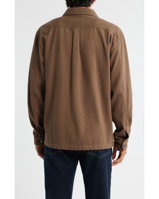 FRAME Brown Textured Terry Double Pocket Overshirt for men