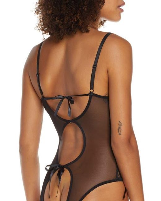 Oh La La Cheri Brown Zara Underwire Open Cup Open Gusset Lace Teddy