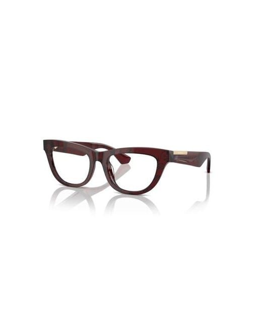 Burberry Red 52Mm Rectangle Optical Glasses