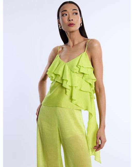 BCBGMAXAZRIA Green Flounce Cami
