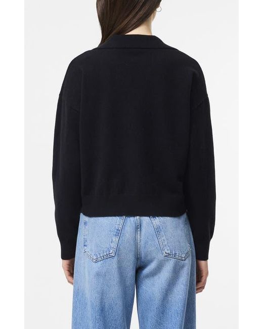 French Connection Black Sloane Johnny Collar Pullover