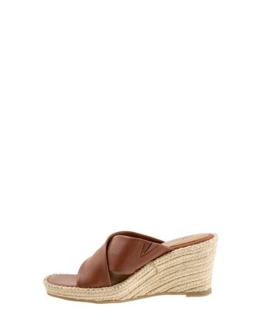 Softwalk® Brown Hastings Espadrille Platform Wedge Slide Sandal