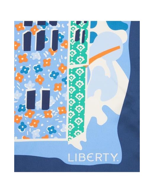 Liberty Blue Tudor Patchwork Silk Square Scarf