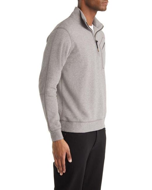 Billy Reid Gray Quilted Half Zip Pullover for men