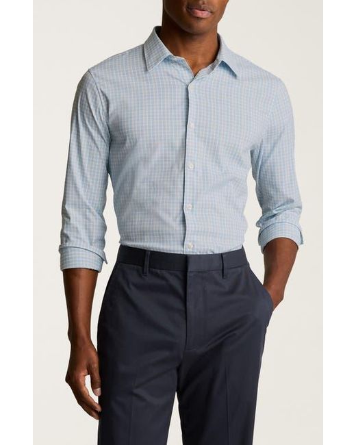 Bonobos Blue Tech Slim Fit Windowpane Check Button-Up Shirt for men