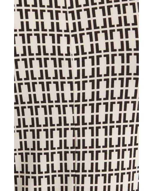 Anne Klein Multicolor Geo Print Short Sleeve Mock Neck Top