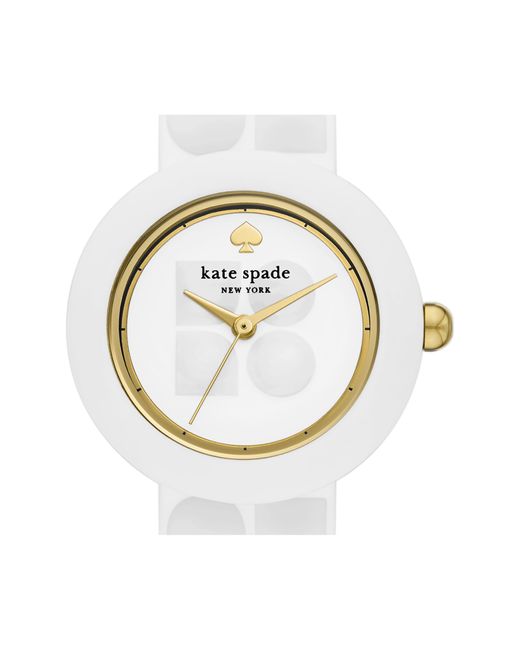 Kate Spade White Mini Park Row Silicone Strap Watch for men