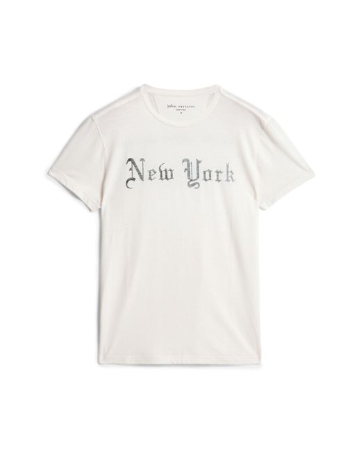 John Varvatos White New York Graphic T-shirt for men