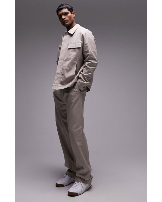 Topman Gray Linen Blend Jacket for men