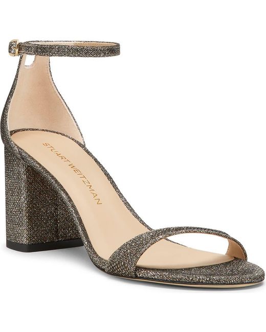 Stuart Weitzman Metallic Nudist Block 75 Sandal