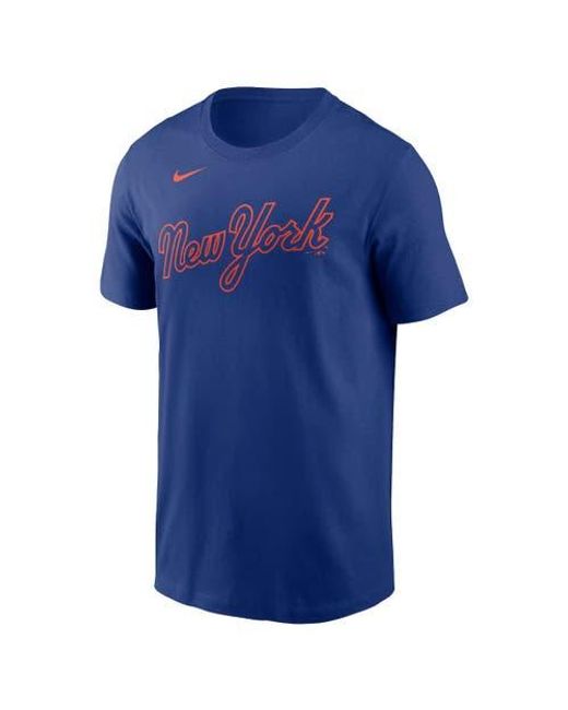 Nike Blue Francisco Alvarez New York Mets Fuse Name & Number T-Shirt for men