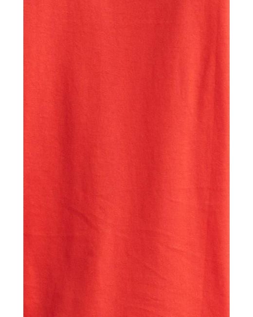 Sunspel Red Cotton Crewneck T-Shirt for men