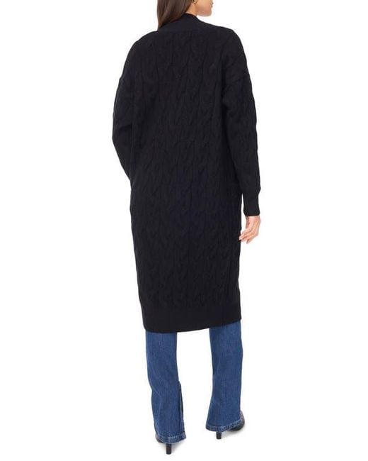 Vince Camuto Blue Open Front Cable Stitch Cardigan