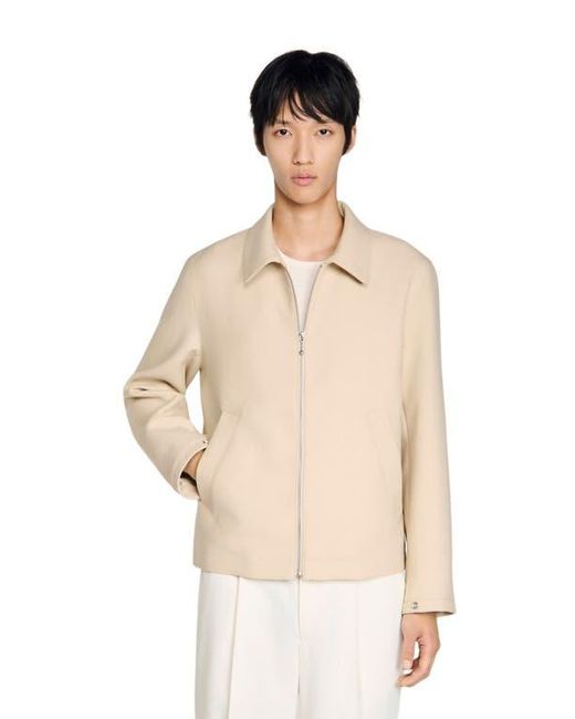 Sandro Natural Zip-Up Jacket for men