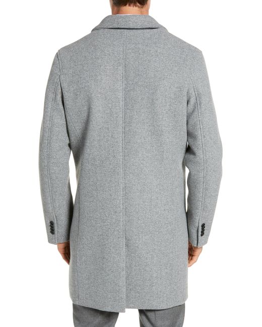 Cole Haan Gray Regular Fit Stretch Wool Coat for men
