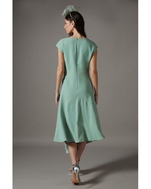 Coast Green Drape Side Cap Sleeve Midi Dress