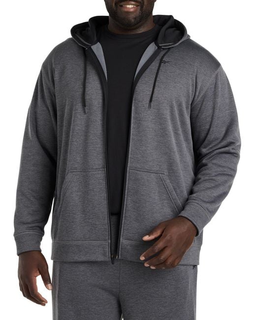 Reebok Gray Performance Zip-Front Hoodie for men