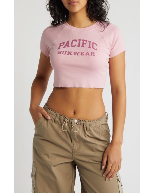 PacSun Red Raglan Sleeve Crop T-shirt