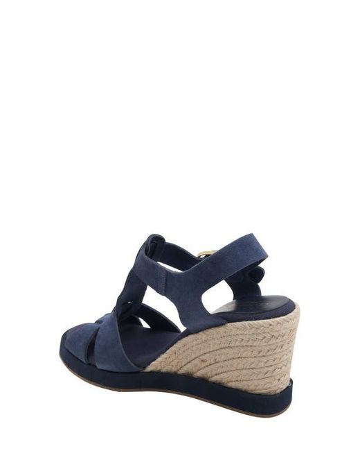 Andre Assous Blue Farami Sole Motion Espadrille Wedge Sandal