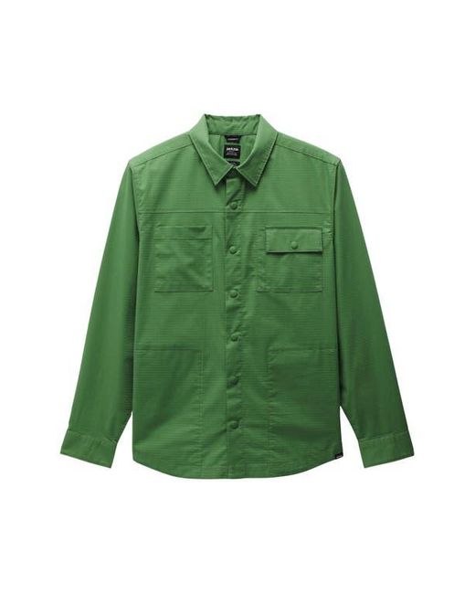 Prana Green Palisades Ripstop Upf Snap Front Field Shirt for men