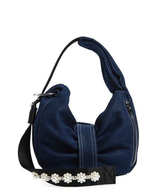 Simone Rocha Mini Bow Sateen Sling Bag in Blue | Lyst
