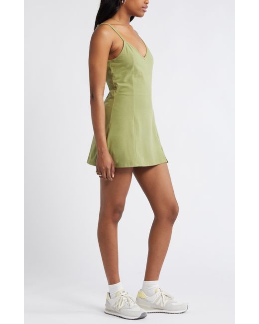 BP. Green Sport Stretch Cotton Blend Mini Skort Dress