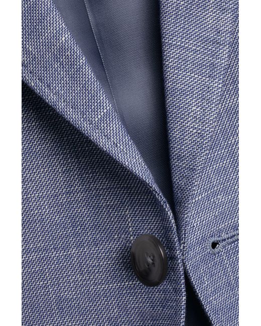 Charles Tyrwhitt Blue Linen Cotton Slim Fit Jacket for men