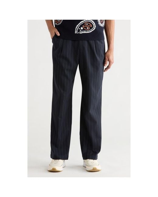 Malbon Golf Emmett Pleated Straight Leg Pants in Blue for Men | Lyst