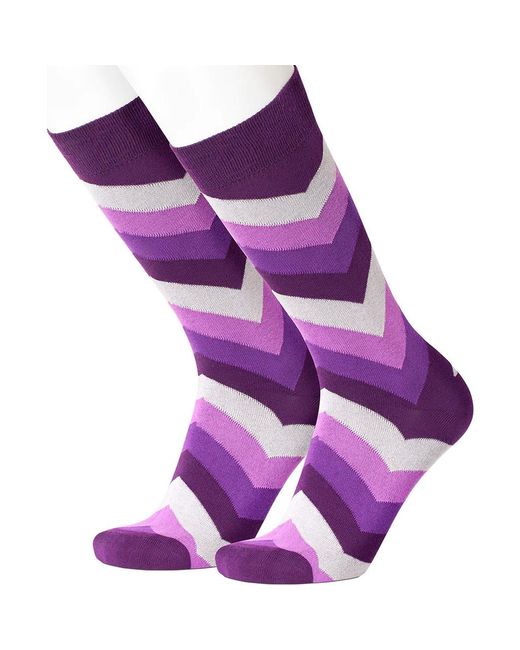 Beau Ties of Vermont Purple Chevron Socks for men