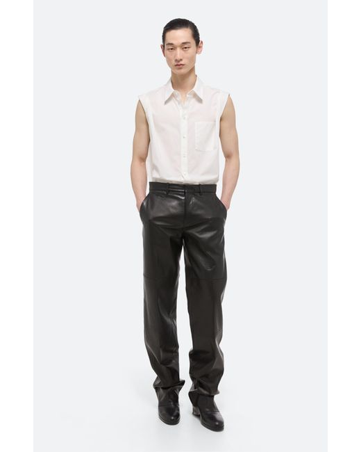 Helmut Lang White Gender Inclusive Sleeveless Cotton Button-up Shirt for men