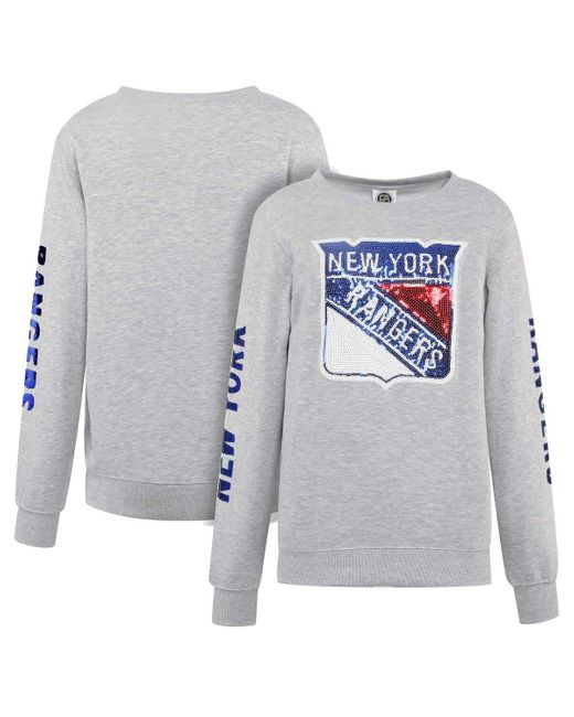 Cuce Gray New York Rangers Sequin Pullover Sweatshirt At Nordstrom