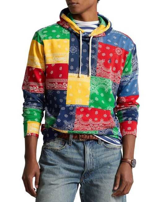 Polo Ralph Lauren Multicolor Bandana Pattern French Terry Hoodie for men