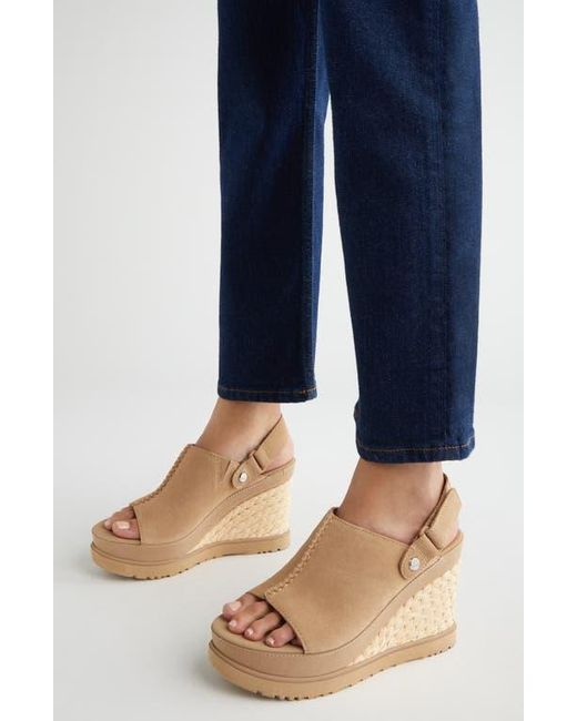 UGG Abbot Wedge Slingback Sandal in Natural Lyst