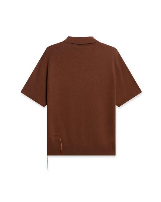 Fortela Brown Laight 3/4 Zip Short Sleeve Polo for men